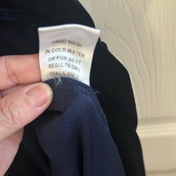 Pink Desert Dress Velvet Wrap Navy Blue Maxi Short Sleeve SZL Whimsygoth - Picture 11 of 12